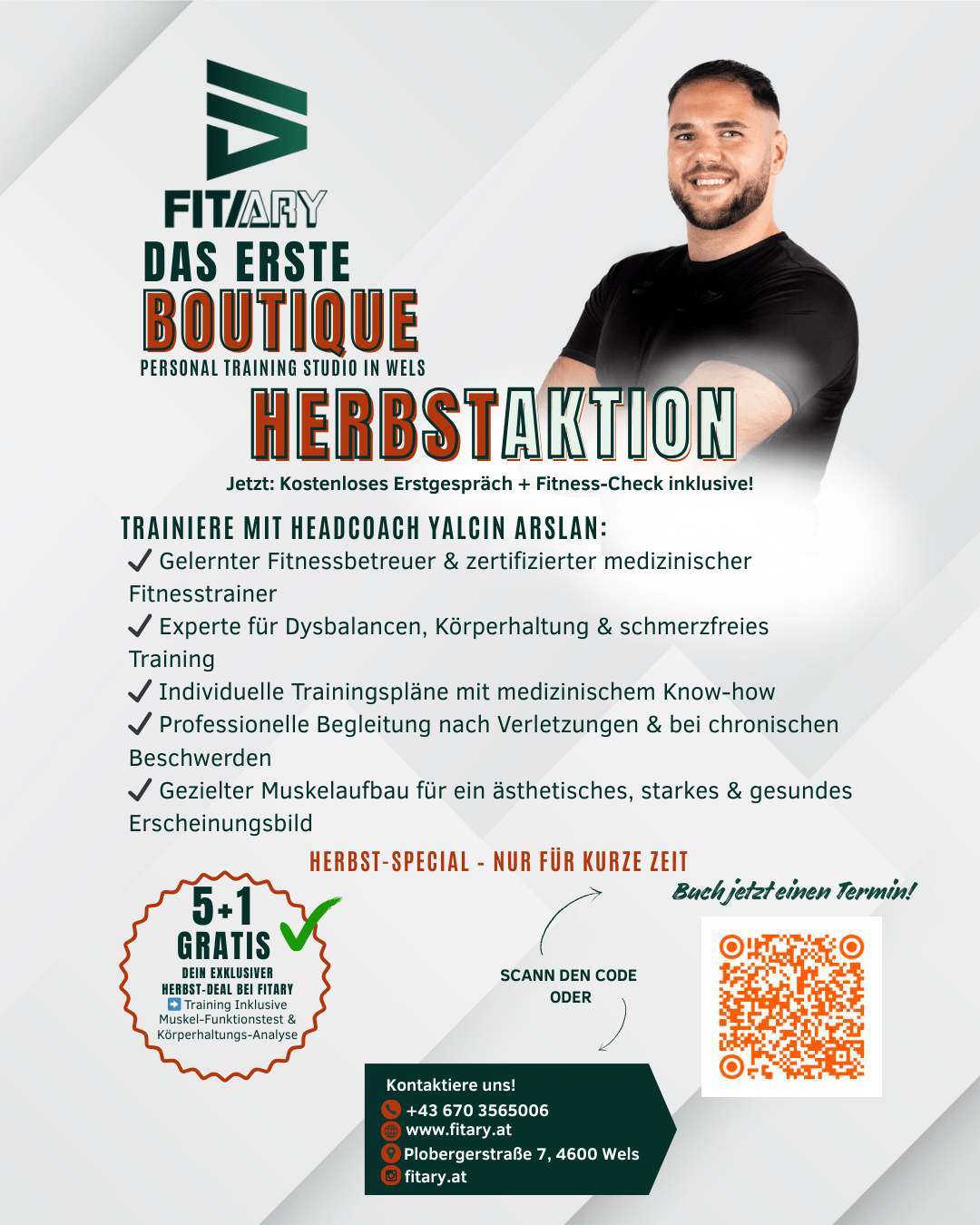FITARY Herbstaktion - kostenloses Erstgespraech und Fitness-Check inklusive